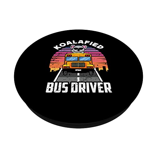 Bus Driver Appreciation Funny School Bus Driver Accessories PopSockets Swappable PopGrip, Black - Image 2