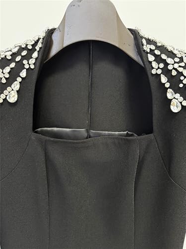 Women's Prom Dress 2025 Diamonds Beaded Handemade Party Gowns Square Neck Elegant Celebrity Formal Evening Dresses3