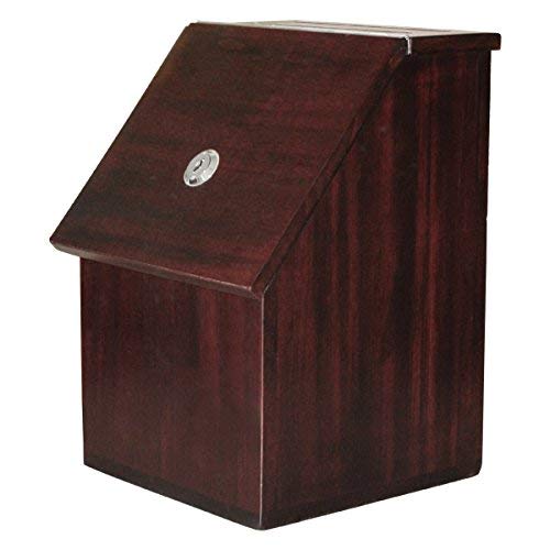 Mcb - Wood Suggestion Box - Donation Box - Ballot Box - Locking With 2 Keys - For Wall Or Counter Top (Furniture Brown) #TOP1