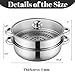 ZENFUN Steamer Pot With Lid 2 Tier, Multipurpose Stainless Steel Steaming Pot, Steam Pots With Handle For Vegetable, Dumpling, Food, 11 Inch（Thickened）