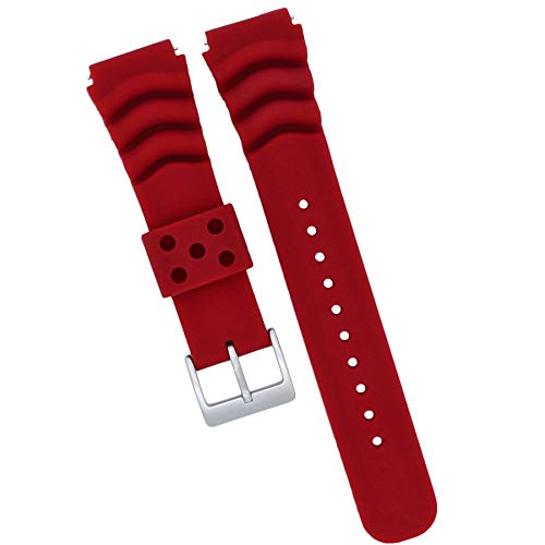 MOD 18mm 20mm 22mm Watch Band - Quick Release - Soft Silicone Replacement Watch Strap - Color Variations - Diver Style - for Men and Women