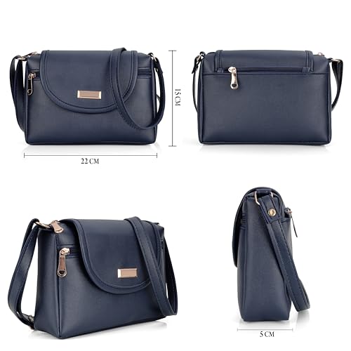 Image of J I ACCESSORIES Women's Stylish Crossbody Sling Bag - Elegant PU Leather Small Shoulder Purse with Adjustable Strap - Casual & Travel Handbag