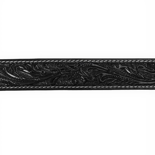 American Darling Beautifully Hand Tooled Black Genuine Leather Belt Men and Women Western with Removable Buckle3