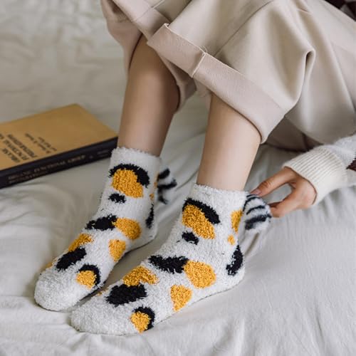 Image of Benefeet Sox Women Fuzzy Socks Funny Cat Gifts Cozy Soft Fluffy Winter Warm Sleeping Cute Animal Slipper Socks for Cat Lover