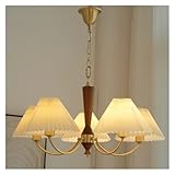 Retro CopperMeval Deckenleuchte aus französischem Plisseestoff für...
