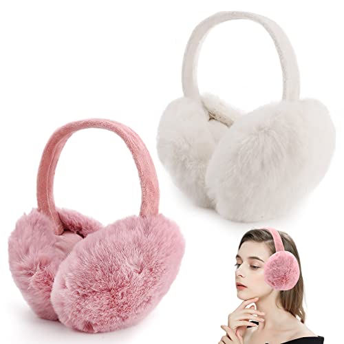 Jodsen 2 Piezas Orejeras Invierno, Ojeras Plegables Prueba Viento Felpa, Accesorio Invierno Unisex P