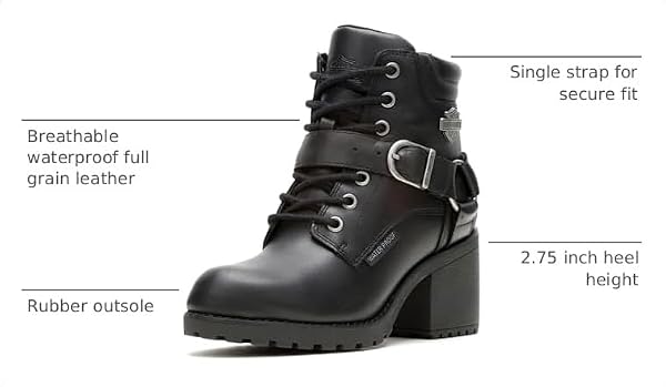 Harley-Davidson Women's Howell 5" Lace Leather Motorcycle Casual Boot Motorcycle Boot, Black, 7 by Harley-Davidson - Used condition - Image 3