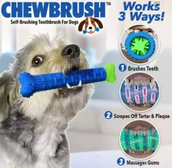 Image of Non-Toxic Rubber Resistant Interactive Dog Toothbrush Cleaning Stick