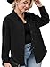 Plus Size Tops for Women Fall Fashion Outfits Chic Lapel Pocket Corduroy Shirts 2X Black