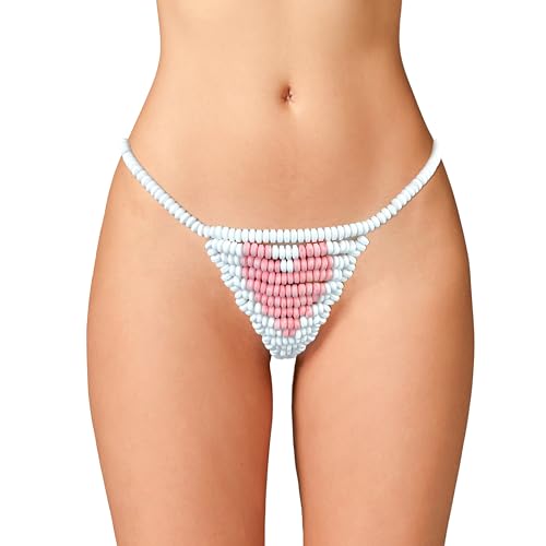 sugar tease Edible Underwear Candy Flavored Panties Lingerie G string Undies Funny Thong for Women and Couples One Size Fits Most White