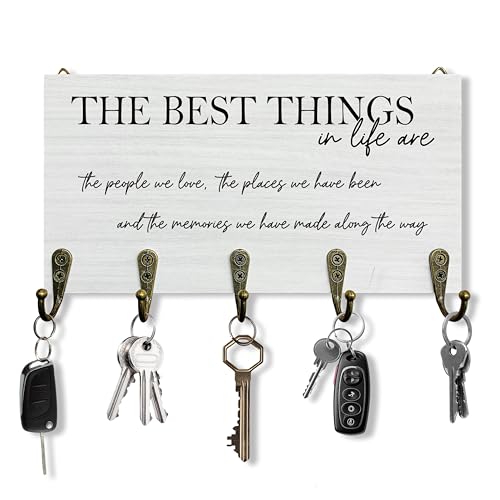 Beliran Family Sign Key Holder for Wall 10"x5.12", Family Gifts