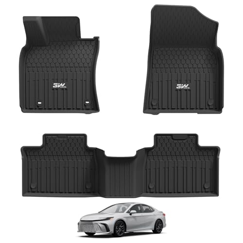 3W Floor Mats for Toyota Camry 2025 2026, Custom Fit TPE All Weather Floor Liners for Toyota Camry (Include Hybrid/LE/SE/XLE/XSE) Accessories, Black 5. Camry|25-26|Floor Mats