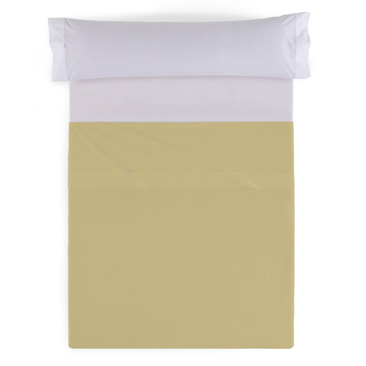Drap plat marron clair 260x270 cm grand lit adulte pour chambre