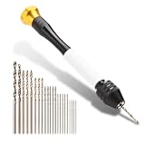 Korwuira Pin Vise Hand Drill Manual with 22pcs Micro Drill Bits