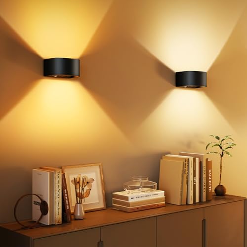 Tobeape Motion Sensor Wall Sconce with Remote 5000mAh Battery Operated Rechargeable Wall Light Night Light with 3 Color Temps Wireless LED Wall Mounted Lamp Indoor for Living Room Bedroom Bedside