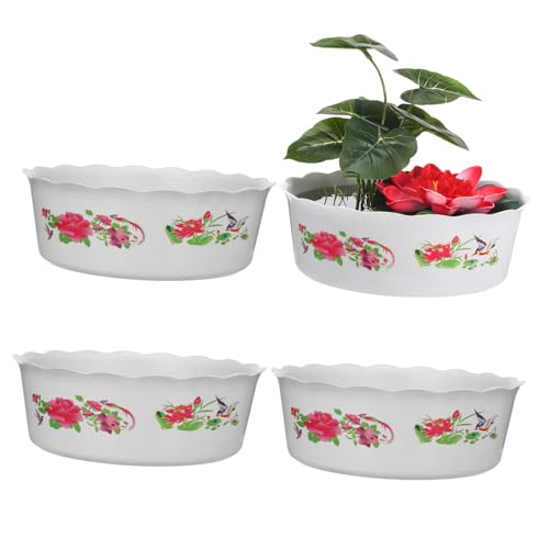 VICASKY 3pezzi Vaso per Fiori in Plastica per Idrocoltura Piantatore Ciotola per Ninfee e Giardino Decorazione Resistente per Interni Ed Esterni Contenitore per Piante d Acqua