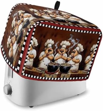 Kitchen Fat Chef Toaster Cover 2 Slice, Vintage Cook Gourmet Dust...