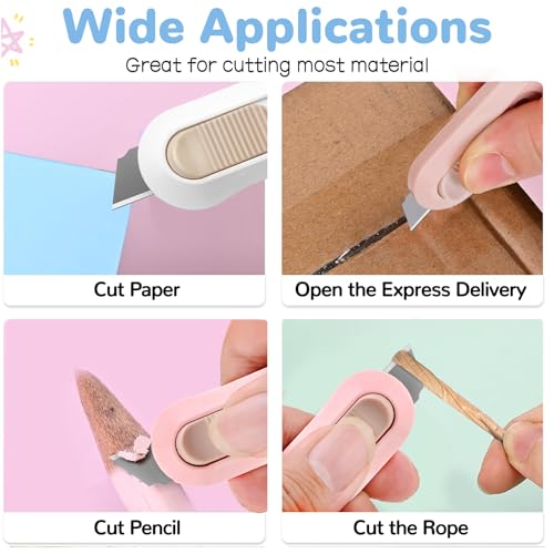 Image of 20 PSC Box Cutter,Retractable Box Opener, Package Opener, Easy Slide Retractable Cute Utility Knife For Opening Daily Express Boxes, Envelopes, Packages, Paper tapes and more (20 PSC Box Cutter)