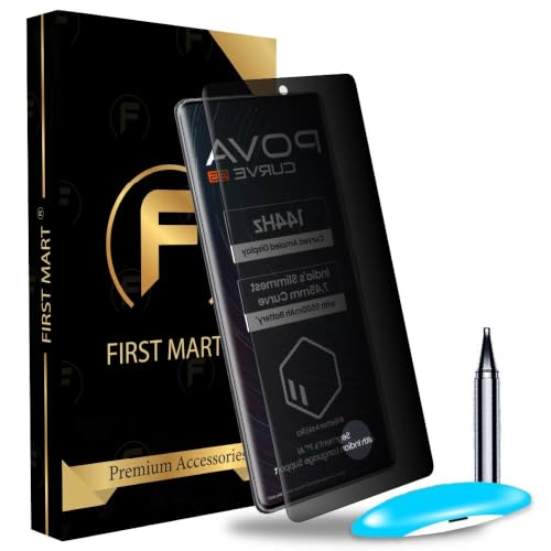 Image of FIRST MART Military-Grade Privacy Tempered Glass for Tecno Pova Curve - 9H Hardness, Edge to Edge, Bubble-Free, Anti-Spy, Anti Peeping [1 Pack]