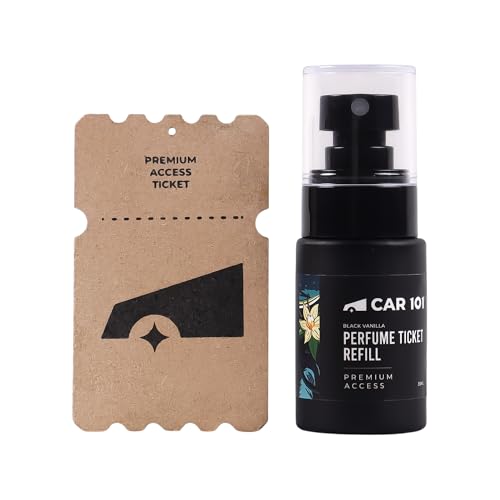 Image of CAR101 Black Vanilla Premium Car Perfume 35ml with Wooden Dangler | 300 + Sprays |Fine Fragrance Car Air Freshener|Car Accessory Interior|Luxury Air Freshener for Accessories & Dashboard
