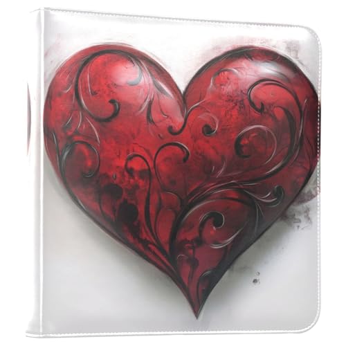 Álbum de Fotos Autoadhesivo DIY Scrapbook Álbum de San Valentín Gran Corazón 3 Anillas Álbum de Fotos 40 Páginas 8x10 para Memorias miniatura 1