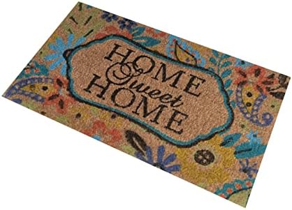 Coir door mat, inside and outside door mats, welcome mat, indoor and outdoor doormats, front doormat, non slip with PVC backing, entrance door mat, heavy duty coir door mat, 40x70 (Welcome Home)