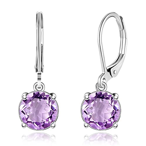 CiNily Leverback Dangle Earrings Created Crystal Drop Earrings Gold Plated Jewelry Gift for Women Girls 8mm