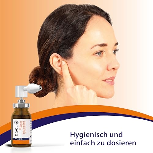 OtoCura Ohrenspray 10 ml, Ohrenreiniger aus Olivenöl, Mandelöl und Calendulaöl zur Ohren Reinigung und Pflege des äußeren Gehörgangs