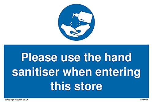 5 Stück – Please use the hand sanitizer when entering this store Schild – 150 x 100 mm – A6L