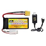 1PCS 3S Lipo 11.1V 2000mAh 35C バッテリバンドXT60プラグUSB充電ケーブル付き用のRC自動車トラックRC遠隔制御船RCドローン4回転翼ヘリコプターFPVドローン