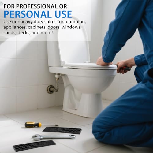 Image of Composite Shims 7.75 inch Plastic Wedges (8 Pack) - Extreme Load Support Leveling Shims for Furniture, Door,Toilet,Table - Never Rot Shims with Anti-Slip Design 1 /4 inch Height(Black)