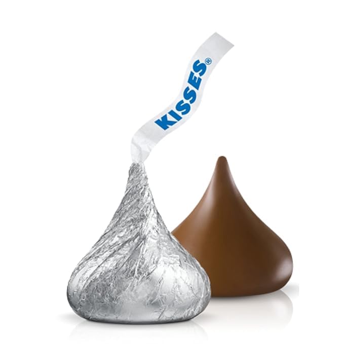 Hershe'ysKISSES Milk Chocolate Candy, Approx 100 Pieces Solid Milk Chocolate Kisses In Siver Foil Wrap 2 Pounds
