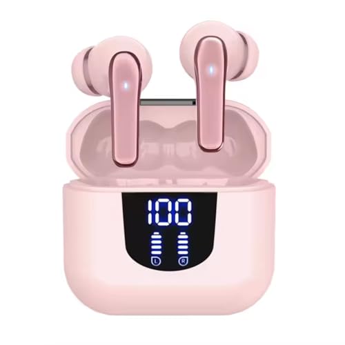 Image of Nyxo K06 Wireless Warbuds Woise Cancellation with LED Power Display, Type-C Fast Charging, 50ms Low Latency, Lightweight BT V5.4, 3D Spatial Audio, 10mm Rich Bass DriversClear Calls (Pink)