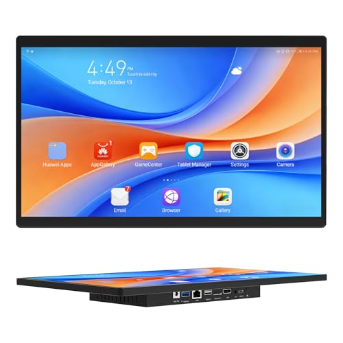 21.5" All in One Computer Android 12, Touchscreen Industrial Panel PC with Wall Mount, RK3399, 4GB Ram 64GB Rom, 1920*1080 IPS, HDMI 2.0, USB3.0*1, USB2.0*3 for Office/Automation/Kiosk/Bar/Warehouse