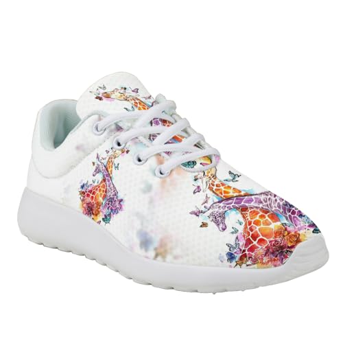 Giraffe Watercolor Shoes for Women Men Trail Running Casual Fashion Sneakers Slip-on Tennis Shoes3