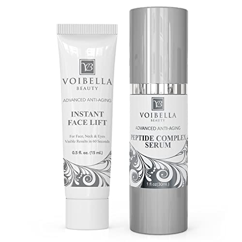 VOIBELLA BEAUTY Instant Face Lift Cream Combo - Collagen Support, Revitalize Skin, Reduce The Appearance of Eye Bags and Fine Lines with Hydrating Serum, Instant Wrinkle Solution for Men and Women