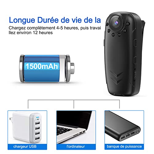 Body Camera, 32GB HD 1080P Wearable Camera Video and Audio & Motion Detection Night Vision,With Image Taking and Recording Functions for Indoor Video Recorder