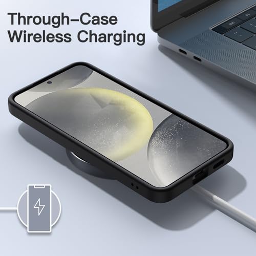 Image of JETech Matte Cover Case for Samsung Galaxy S24 5G, Frosted Translucent Back Protective Slim Phone Cover, Anti-Fingerprints (Black)