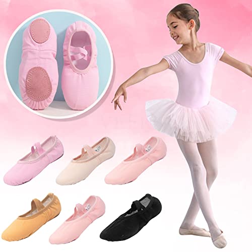 Ballet Shoes for Girls, Satin Elastic Dance Practice Slippers Split Soft Leather Flat Sole Yoga Gymnastics Shoes2