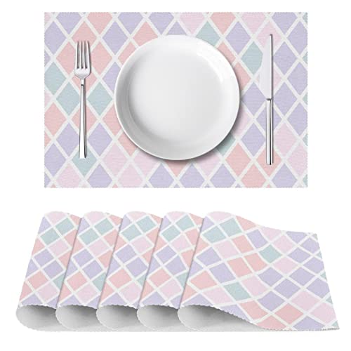 Set de table pour table à manger diamant antidérapant résistant chaleur x6