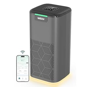 WELOV Smart Air Purifiers for Home Large Room, Smart WiFi Alexa Control, 1570 Sq. Ft. Coverage, PM2.5 Monitor, H13 True HEPA Air Purifiers for Pets Capture Pet Hair Dander Pollen Smoke Dust, P200 Pro
