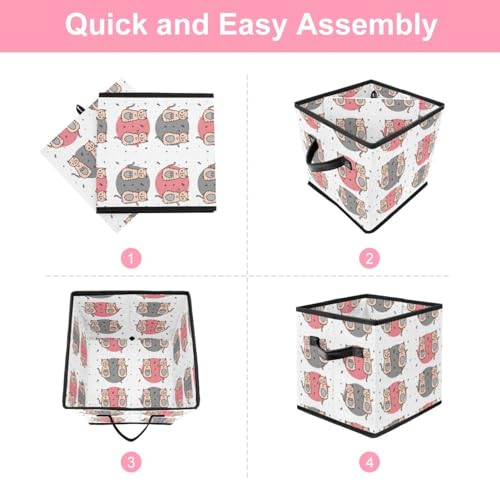 Boîte de rangement pliable cube chat coloré pour placard de chambre - 6