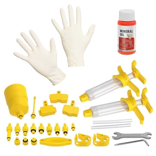 Kit Purgado Frenos para Shimano, Kit de Purga de Freno para Bicicleta Universal Herramientas, Kit Purgado Frenos de Disco Hidráulicos para Bicicleta, Incluido Líquido de Freno Mineral