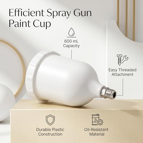 Image of 600ml Spray Gun Pot Feed Plastic Paint Cup for D-evilbiss G TI /T-EKNA Pro FLG