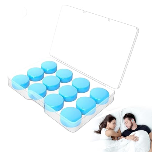 HABNI 6 Pares de Tapones de Silicona, Tapones Reutilizables, Suaves Moldeables, Impermeables, para Reducir el Ruido al Dormir, Nadar, Ducharse (Azul)
