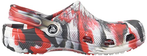 Image of Crocs Unisex-Adult Classic Marble Clogs - Flame White