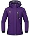 Rdruko Skijacke Damen Warme Winterjacke Gefüttert Verdickt Softshelljacke Wasserdicht Snowboardjacke Atmungsaktiv mit Abtrennbarer Kapuze - Violett, M
