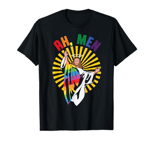 AH MEN Schwuler Jesus Pride Regenbogen Queer Homosexuell CSD Partykleidung LGBT T-Shirt