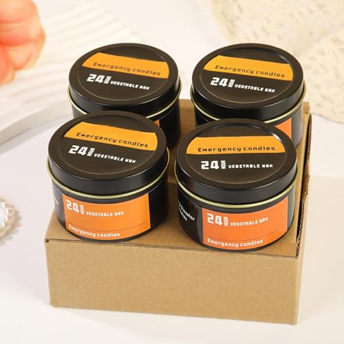 Winddichte Kerzen Lang Brennende Kerzen, 4 Stück Kerzen Set, 6 Zoll Stromausfall Kerzen mit Verlängerter Brenndauer, Wachs, Outdoor Abenteuer Kerze für Sturm, Reisen, Camping, Jagd, Angeln – Bild 5