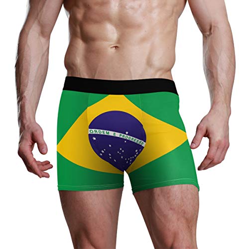 FANTAZIO Boxer pour Homme Motif Drapeau du Brésil - - M Cover